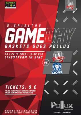 Uni Baskets Paderborn - PS Karlsruhe Lions LIVESTREAM (Poster)